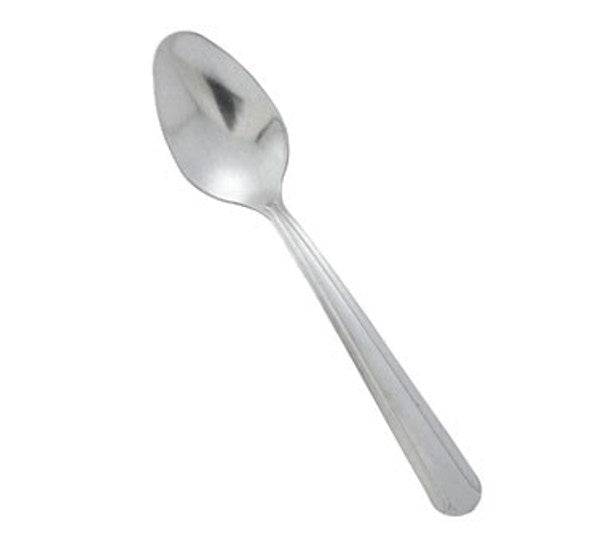 Winco 0001-01 1 Dozen 5-13/16" Stainless Steel Teaspoons with Dominion Patterned Handle