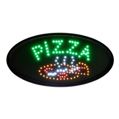 Alpine ALP497-07 23"W x 14"H LED Wall Mount "Pizza" Sign with Hanging Chain