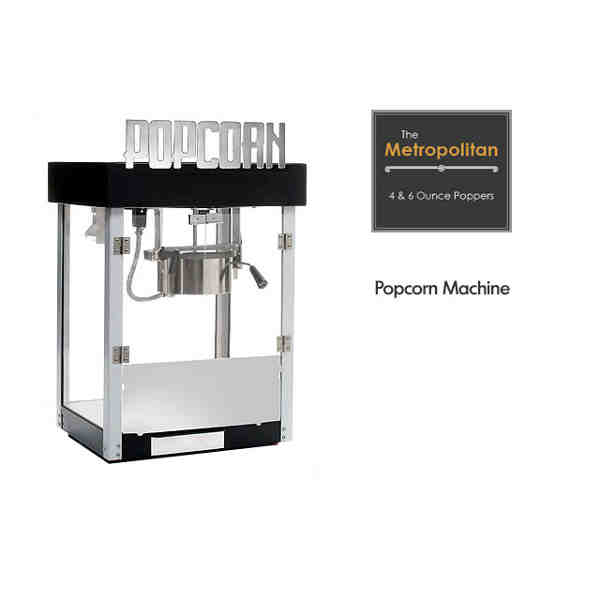 Winco 11065 Benchmark Popcorn Popper Machine "Metropolitan" 6 oz = 127 Quart/Hour, 120V