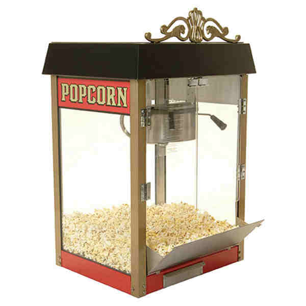 Winco 11060 Benchmark Popcorn Popper Machine "Street Vendor" - 6oz = 127 Quart/Hour, 120V