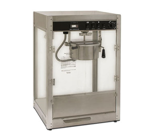 Winco 11147 Benchmark Popcorn Popper Machine "Silver Screen" 14 oz = 297 Quart/Hour, 120V