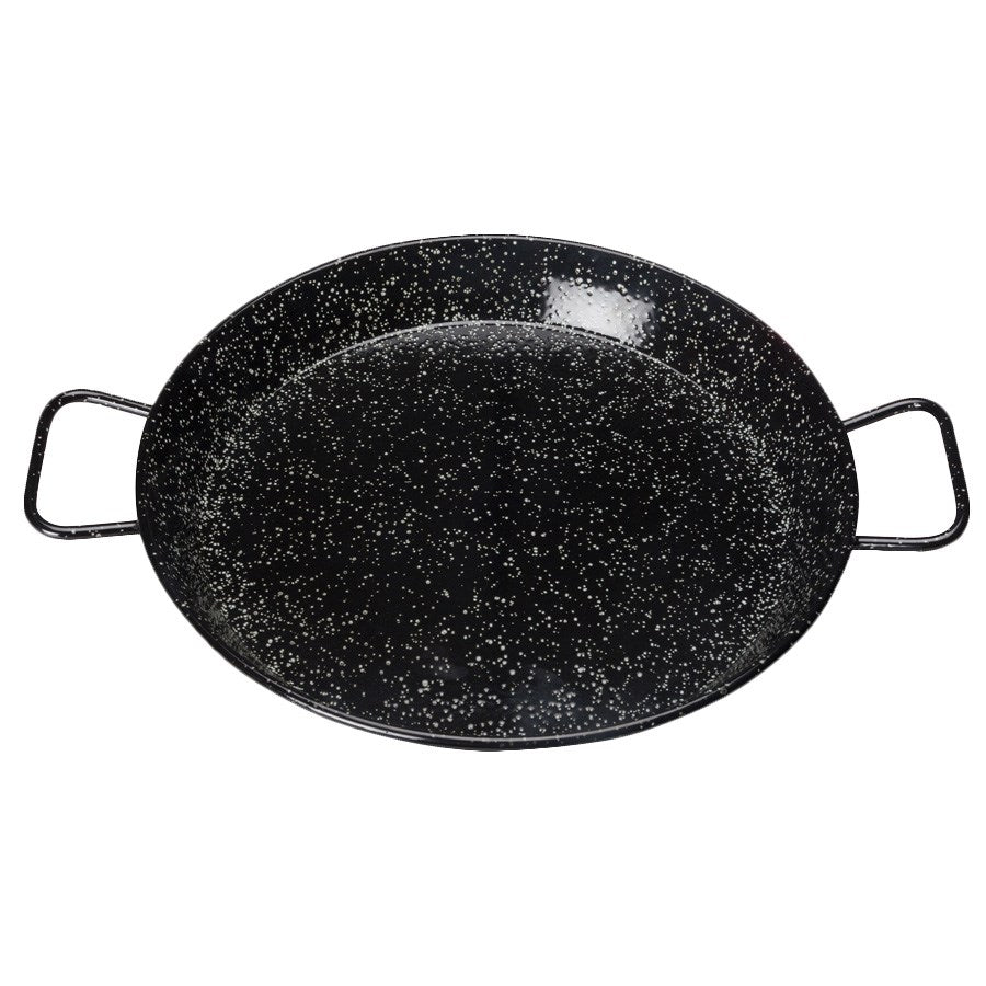 Winco CSPP-11E 11" Diameter Enameled Carbon Steel Paella Pan
