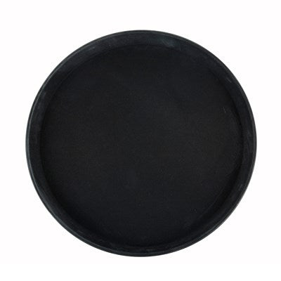 Winco TFG-16K Black 16" Diameter Non-Slip Serving Tray