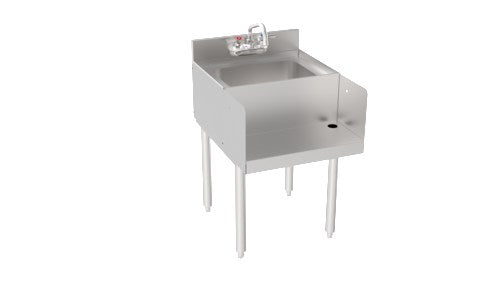Krowne 18-18BD Silver Series 18" Stainless Steel Free-Standing Underbar Blender/Dump Sink Station