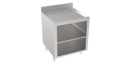 Krowne 18-GSB3 Silver Series Glass Rack Storage Cabinet 24" with 2 Levels of Storage