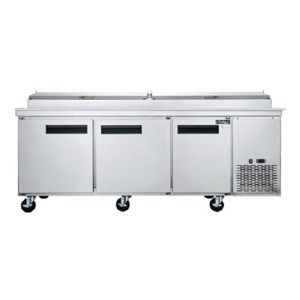 Dukers DPP90 90 3/8"W Three Door Pizza Prep Refrigerator - 24.89 Cu. Ft. FREE SHIPPING!