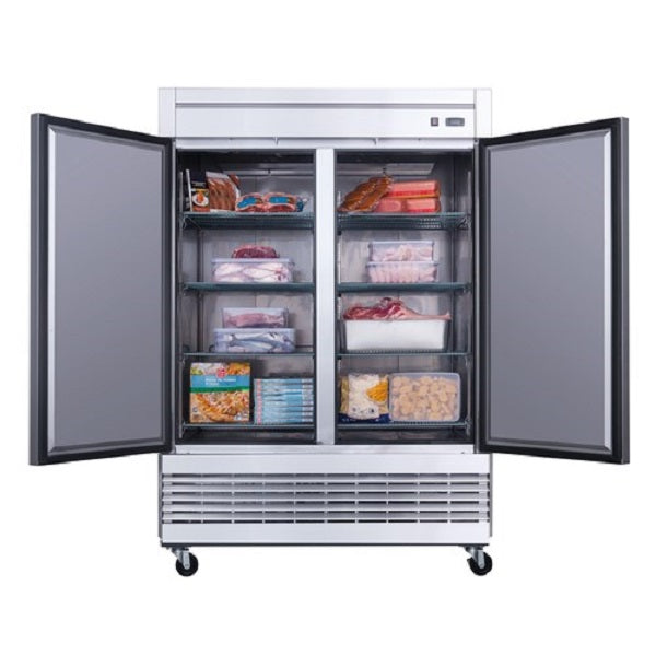 Dukers D55R 55 1/8"W 2 Door Stainless Steel Bottom Mount Reach In Refrigerator - 40.74 Cu. Ft FREE SHIPPING!