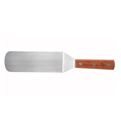 Winco TN249 8 1/4"  Stainless Steel Turner with Wooden Handle