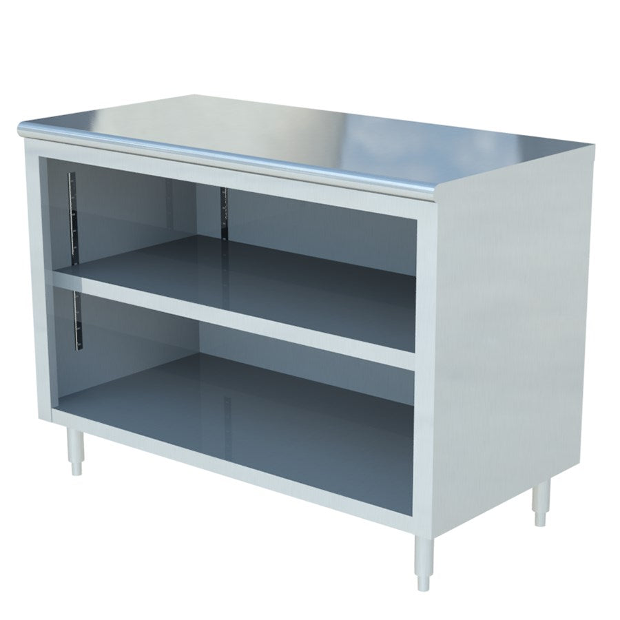 Sapphire SMDC-2460 60"W x 24"D Stainless Steel Open Front Enclosed Base Dish Cabinet