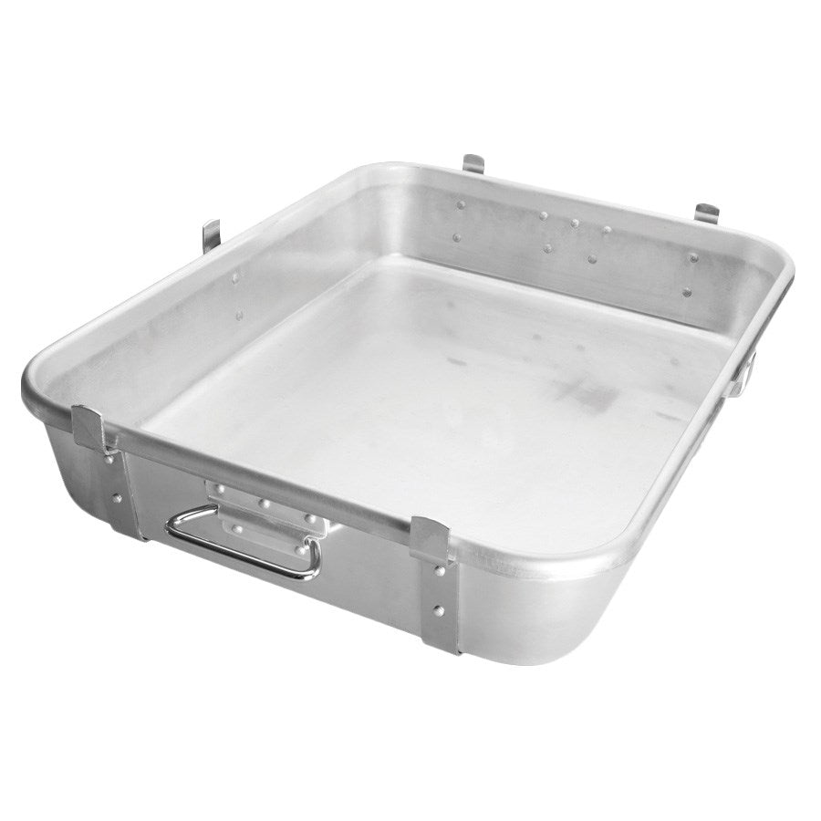 Winco ALRP-1824L 18" x 24" Aluminum Double Roast Pan with Straps & Lugs