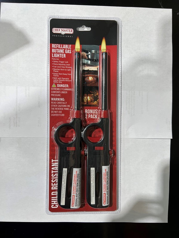 Chef Master 11006 Refillable Butane Lighter  (2PACK)- IN STORE PICK UP ONLY