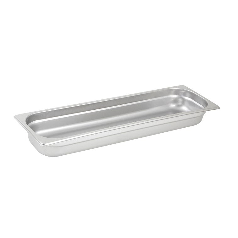 Winco SPJH-2HL 22 Gauge Half-Size Long 2 1/2" Deep Stainless Steel Anti-Jam Steam Table Pan