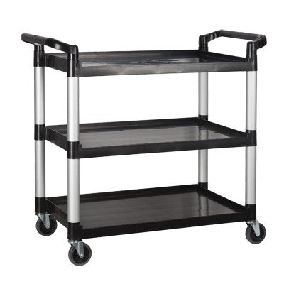 Winco UC-3019K 40 3/4"W 3-Tier Black Bus Cart