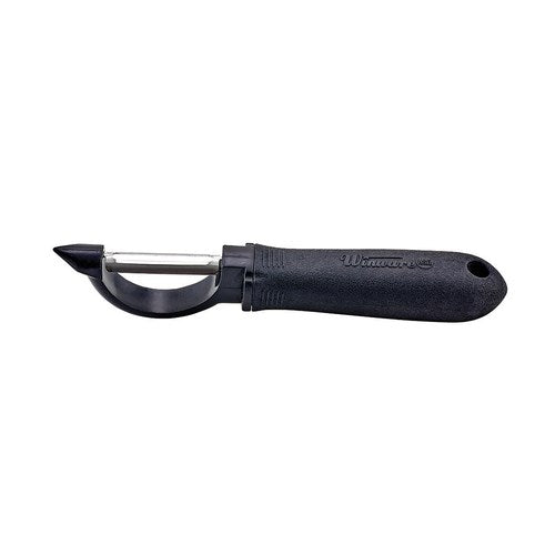 Winco VP-303 7 1/2"  Manual Peeler with Black Soft Grip Handle