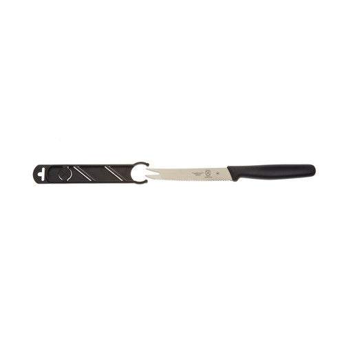Mercer Cutlery M33930B 4 1/4" Two Tine End, Wavy Edge Bar Knife