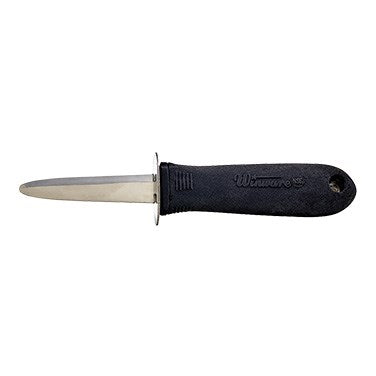 Winco VP-314 Oyster/Clam Knife with Black Soft Grip Handle