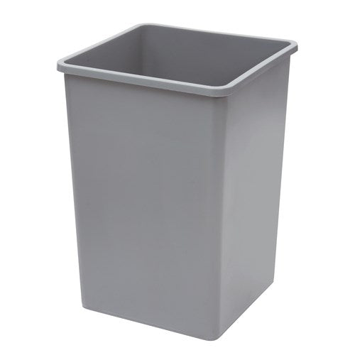 Winco PTCS-35G Trash Receptacle, 35 Gallon Gray Tall Square (Fits WR-35)
