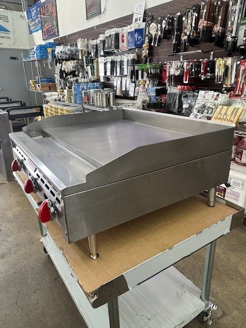 American Range ARTG-36-24 36" Wide Countertop Thermostatic Natural Gas Griddle 1" Thick Plate - (USED)