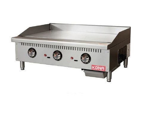 Kona NJTG-36 36"W 3 Burner Gas Countertop Thermostatic Griddle - 90,000 BTU