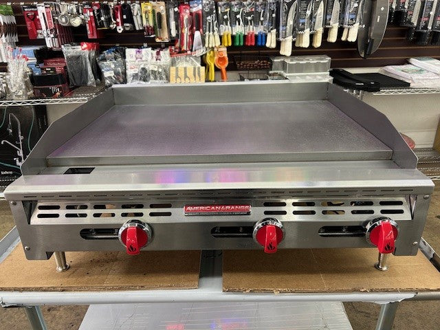 American Range ARTG-36-24 36" Wide Countertop Thermostatic Natural Gas Griddle 1" Thick Plate - (USED)