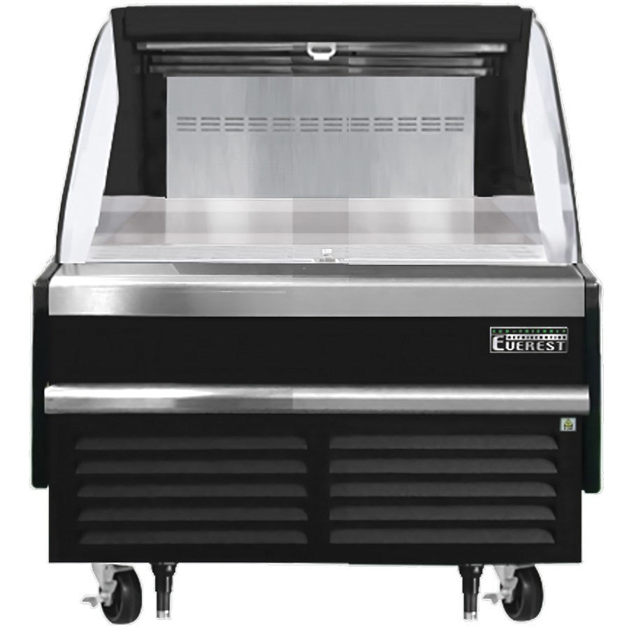 Everest EOMH-36-B-35-S 36"W Black Short Horizontal Open Display Refrigerated Merchandiser 5.6 Cu Ft.  FREE SHIPPING WITH LIFTGATE