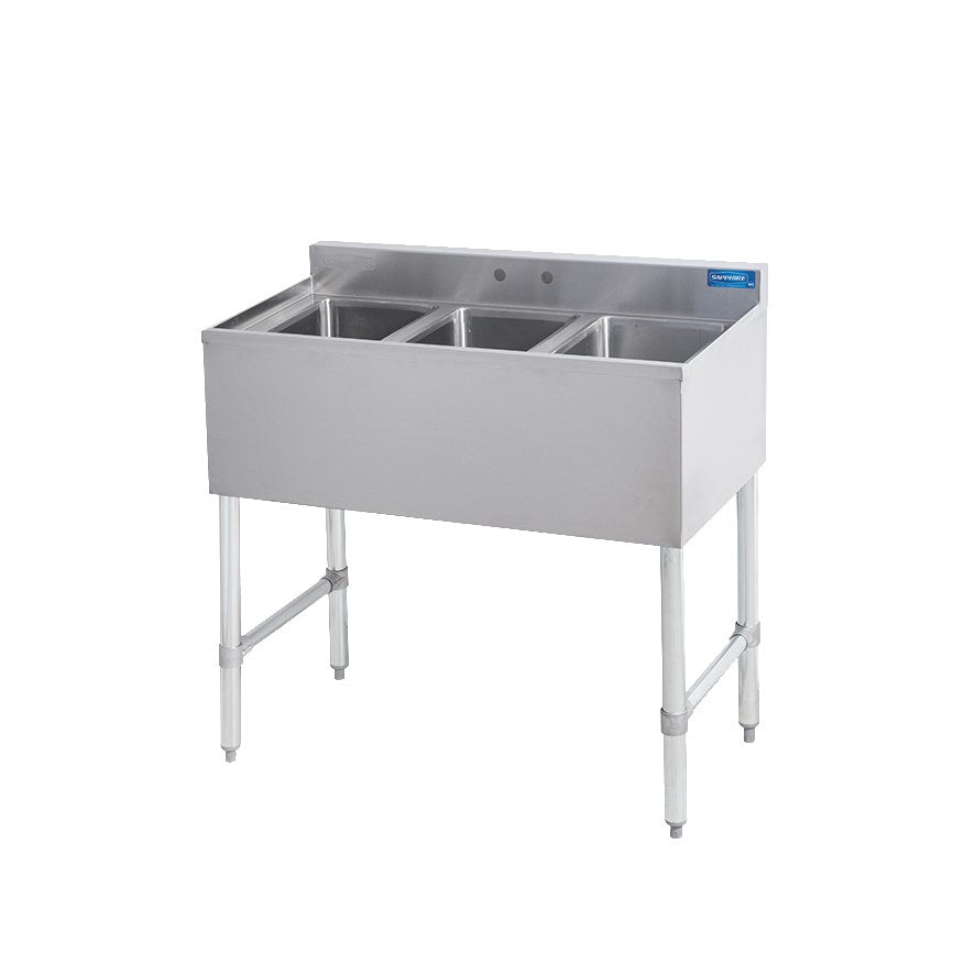 Sapphire SMBS-3 38" Three Compartment Underbar Sink