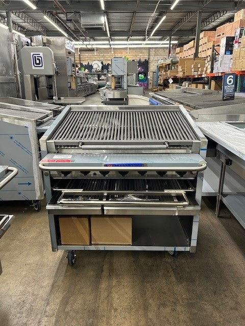 Bakers Pride F-36R-WR Gas Floor Model Radiant Charbroiler High Performance 36" W Warming Rack - 90,000 BTU