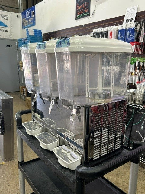 Nurxiovo LSJ18LX3 Three 5 Gallon Bowl Cold Beverage Dispenser (USED UNIT)