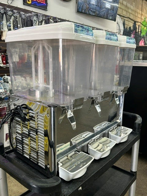 Nurxiovo LSJ18LX3 Three 5 Gallon Bowl Cold Beverage Dispenser (USED UNIT)