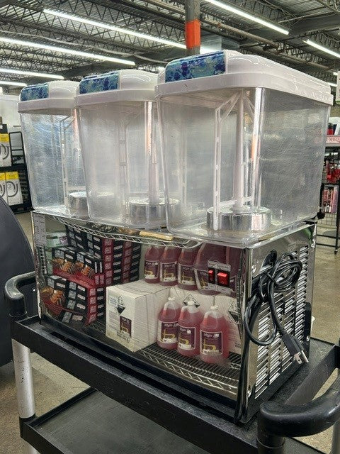 Nurxiovo LSJ18LX3 Three 5 Gallon Bowl Cold Beverage Dispenser (USED UNIT)