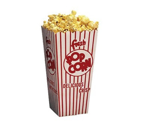 Winco 41048CS Benchmark 1.75oz Popcorn Scoop Box - 4"W x 4"D x 8"H (500 boxes per case)