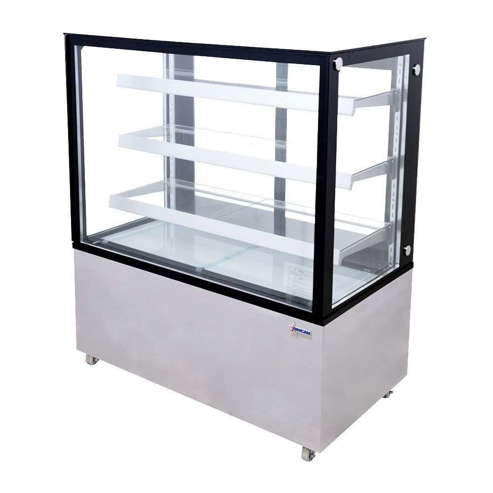 Omcan RS-CN-0371-S (44383) 48"W Square Glass Floor Model Refrigerated Display Case