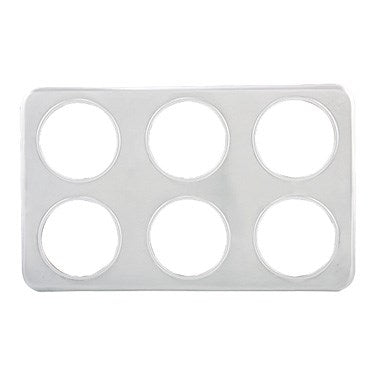 Winco ADP-444 21"W Stainless Steel Adapter Plate, Six 4 3/4"  Holes,