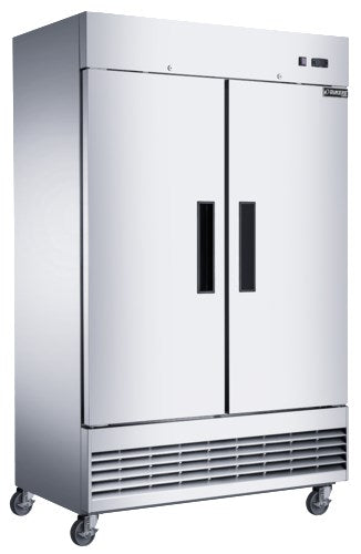 Dukers D47EF  47-1/4"W x 28"D Two Door Stainless Steel Bottom Mount Shallow Depth Reach In Freezer - 29.51 Cu.Ft. - FREE SHIPPING!