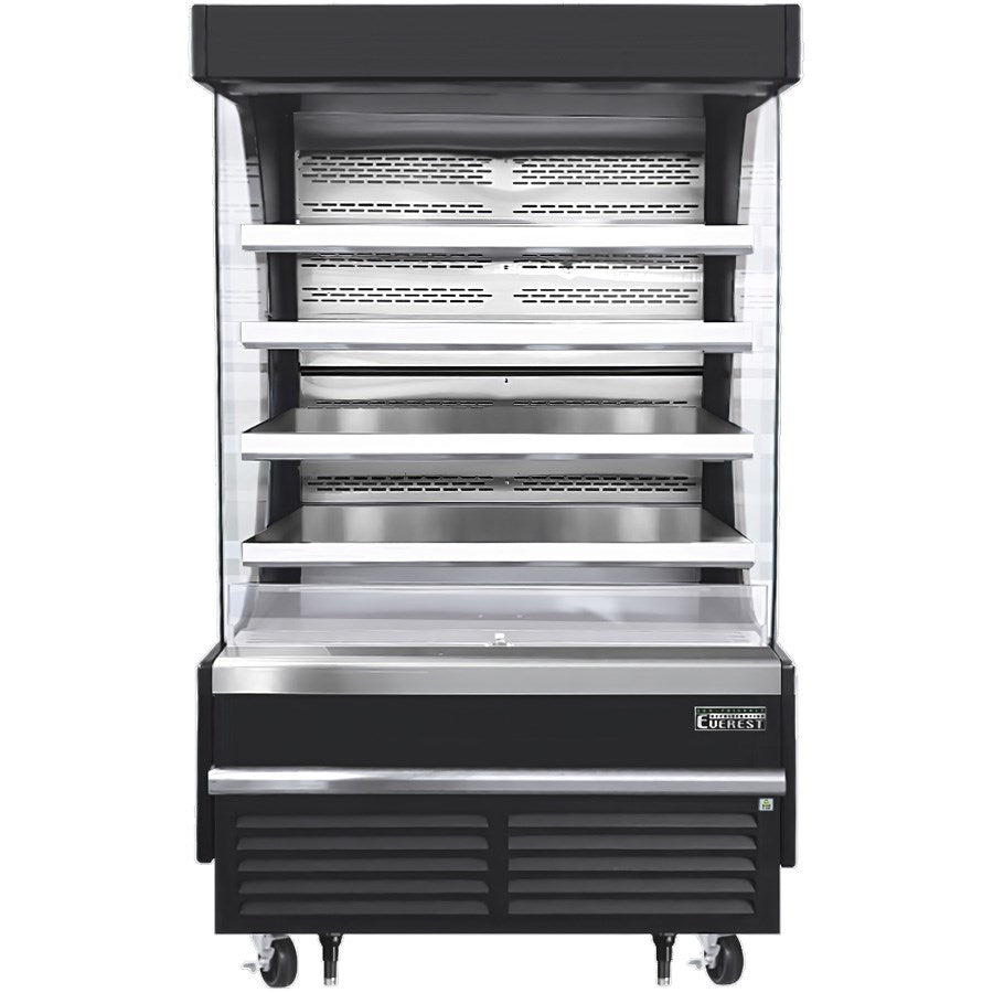 Everest EOMV-48-B-28-T 48"W x 28"D Black Tall Vertical Open Display Refrigerated Merchandiser 16.8 Cu Ft. -  FREE SHIPPING WITH LIFTGATE