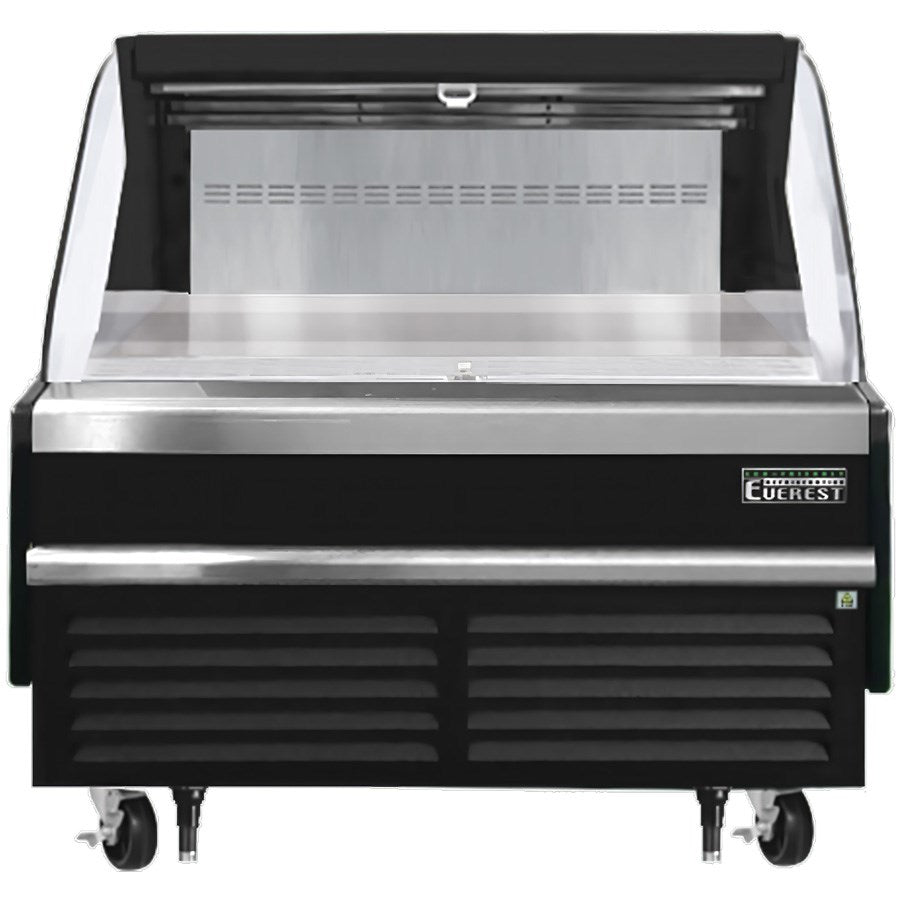 Everest EOMH-48-B-35-S 48"W Black Short Horizontal Open Display Refrigerated Merchandiser 7.3 Cu Ft. - FREE SHIPPING WITH LIFT GATE!