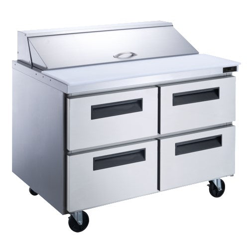 Dukers DSP60-16-D4 60"W Sandwich/ Salad Prep Table With Four Drawers - 14.33 Cu. Ft. - FREE SHIPPING!