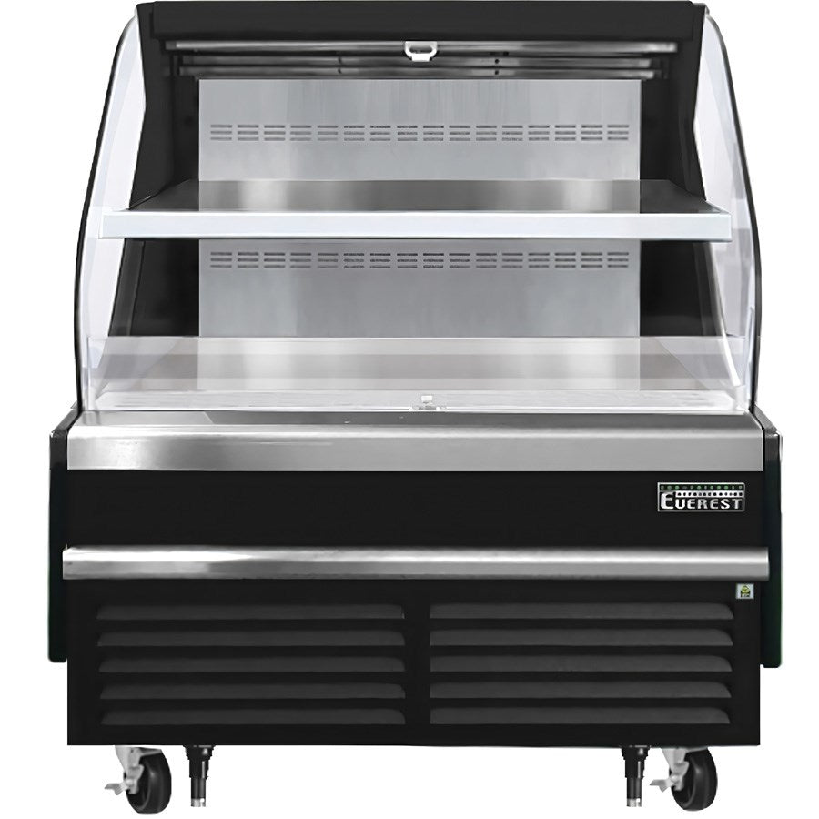Everest EOMH-48-B-35-T 48"W Black Tall Horizontal Open Display Refrigerated Merchandiser 9.7 Cu Ft. - FREE SHIPPING WITH LIFT GATE!