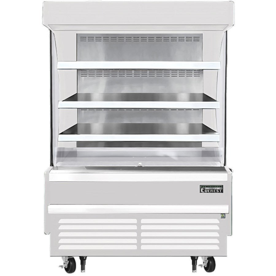 Everest EOMV-48-W-28-S 48"W x 28"D White Short Vertical Open Display Refrigerated Merchandiser 12.2 Cu Ft. -  FREE SHIPPING WITH LIFTGATE