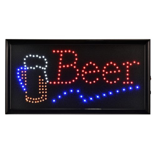 Alpine ALP497-14 19"W x 10"H LED Wall Mount "Beer" Sign with Hanging Chain