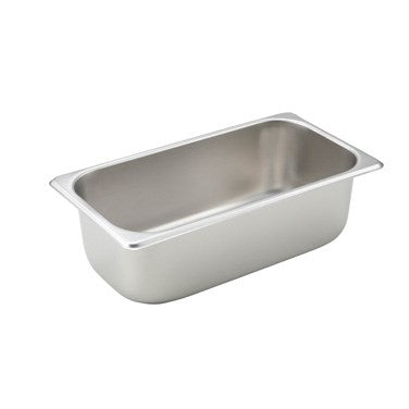 Winco SPT4 4" Deep Stainless Steel 1/3  Steam Table Pan