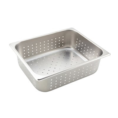 Winco SPHP4 4" Deep Stainless Steel Half-Size Perforated Steam Table Pan