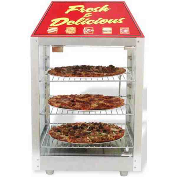 Winco 51040 Benchmark 2 Door Food Display Warmer & Merchandiser w/ 3 Shelves, 120V