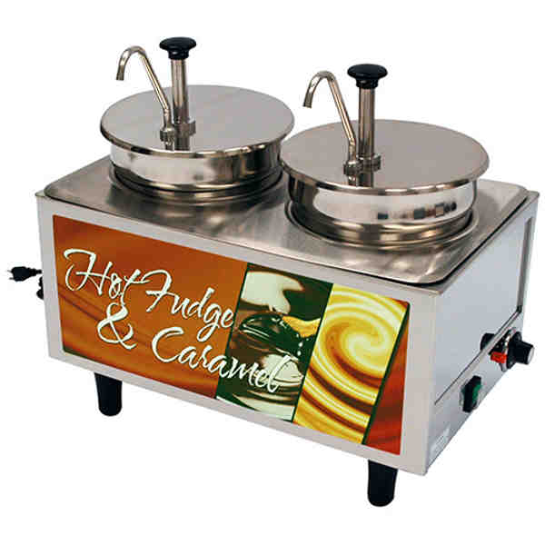 Winco 51074H Benchmark Hot Fudge/Caramel Warmer 2 Pumps, 120V