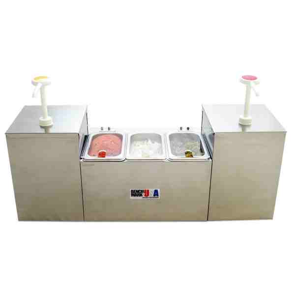 Winco 52001Benchmark Insulated Condiment Station - 2 Pump 3 Pan