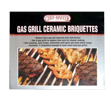 Chef Master 05004CM 1 Bag Gas Grill Ceramic Self Cleaning Briquettes - 60 Pieces