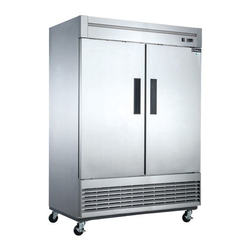Dukers D55F 55 1/8"W 2 Door Stainless Steel Bottom Mount Reach In Freezer - 40.74 Cu. Ft FREE SHIPPING!