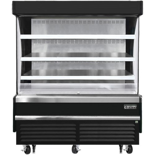 Everest EOMV-60-B-28-S 60"W x 28"D x 60 1/8" Black Vertical Open Display Refrigerated Merchandiser 15.4 Cu Ft. - FREE SHIPPING WITH LIFTGATE