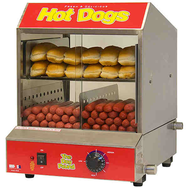 Winco 60048 Benchmark Hot Dog Steamer/Merchandiser, Holds 164 Hog Dogs, 120V