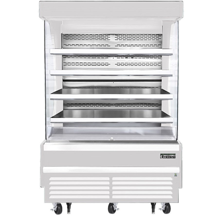 Everest EOMV-60-W-35-T 60"W x 28"D White Tall Vertical Open Display Refrigerated Merchandiser 30.2 Cu Ft. - FREE SHIPPING WITH LIFTGATE